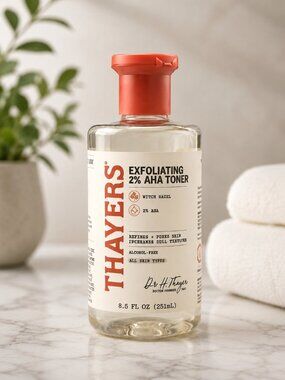 Thayers Exfoliating 2% AHA Toner Witch Hazel 8.5 oz NEW